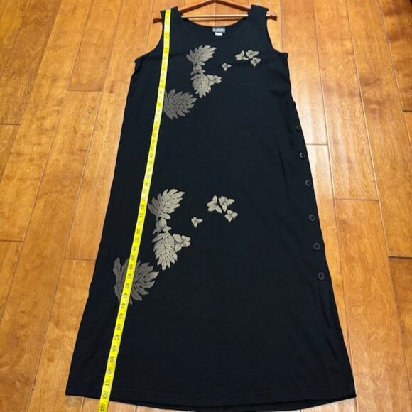 VTG Mariko Designer Collection Womens Dress Size 1XL Dark Floral Lagenlook Boho - Picture 5 of 8